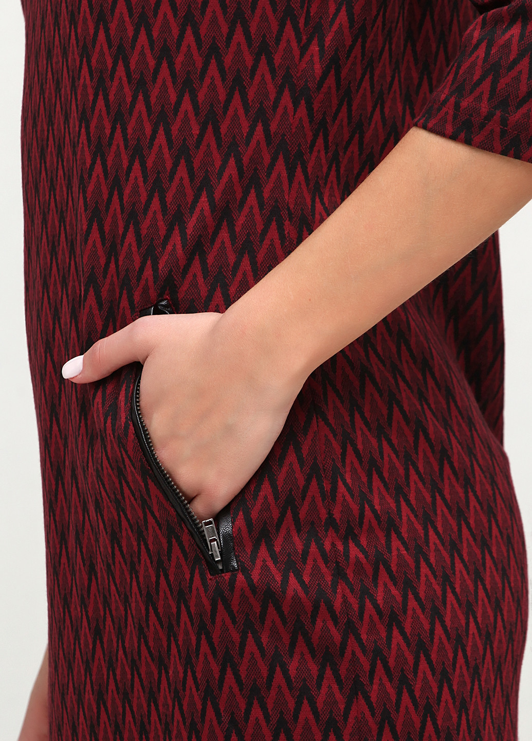 Терракотовое кэжуал платье Fransa с геометрическим узором