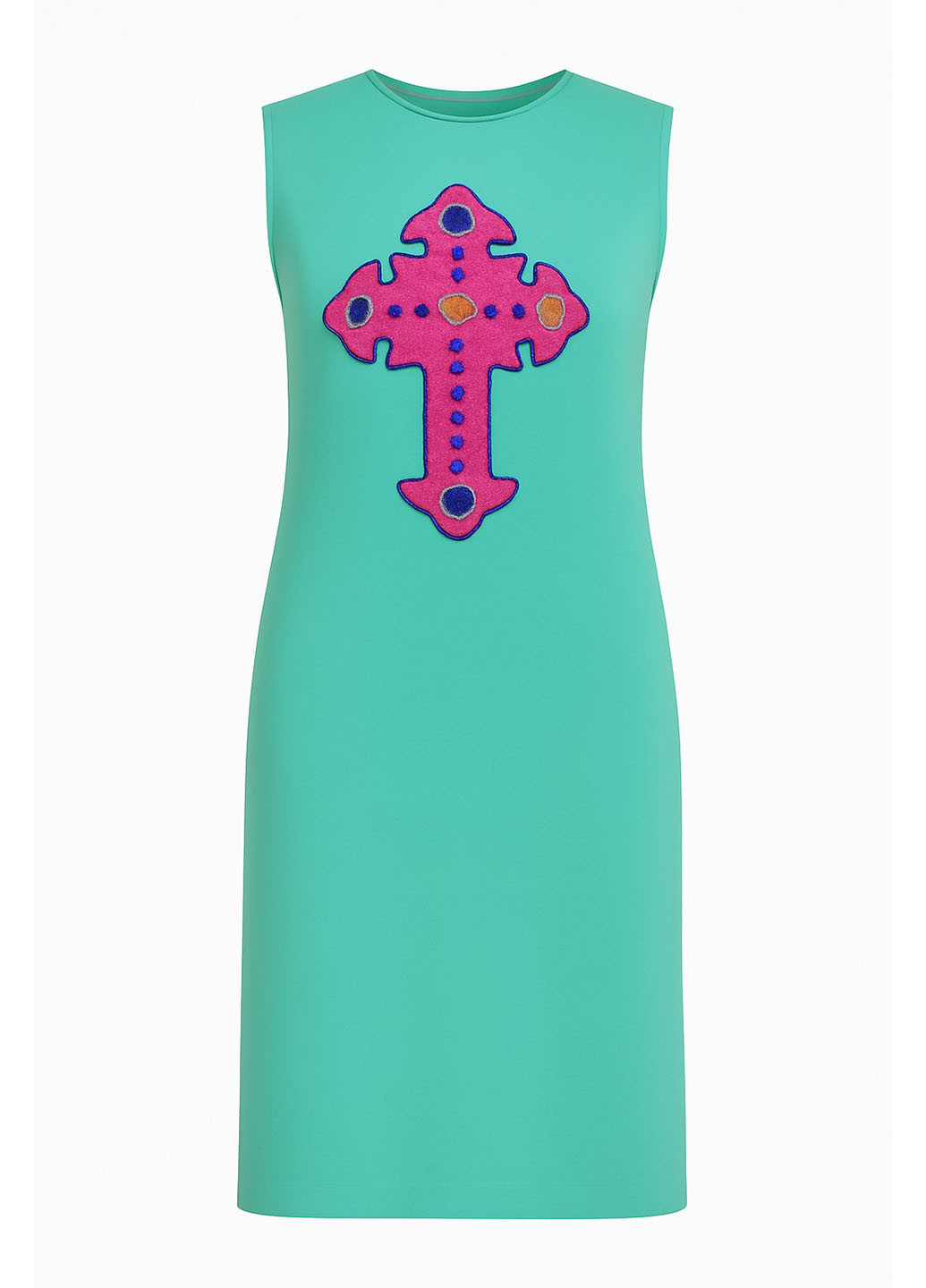 Мятное кэжуал платье футляр Sassofono однотонное