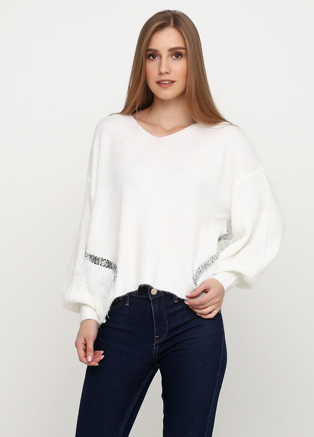 Белый демисезонный пуловер пуловер Bachelorette