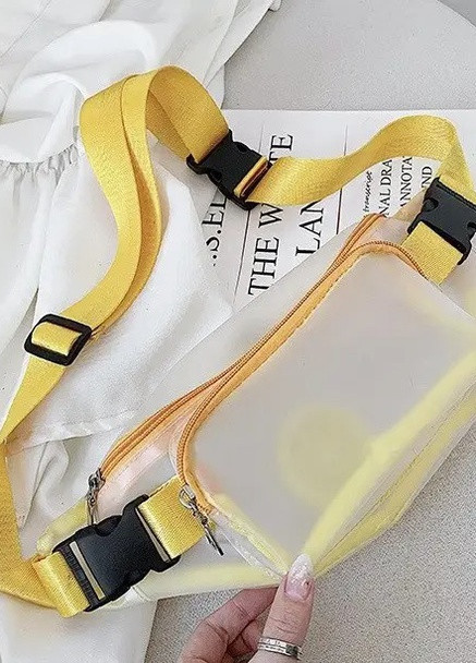 Жіноча бананка прозора поясна сумка жовта No Brand (253016869)