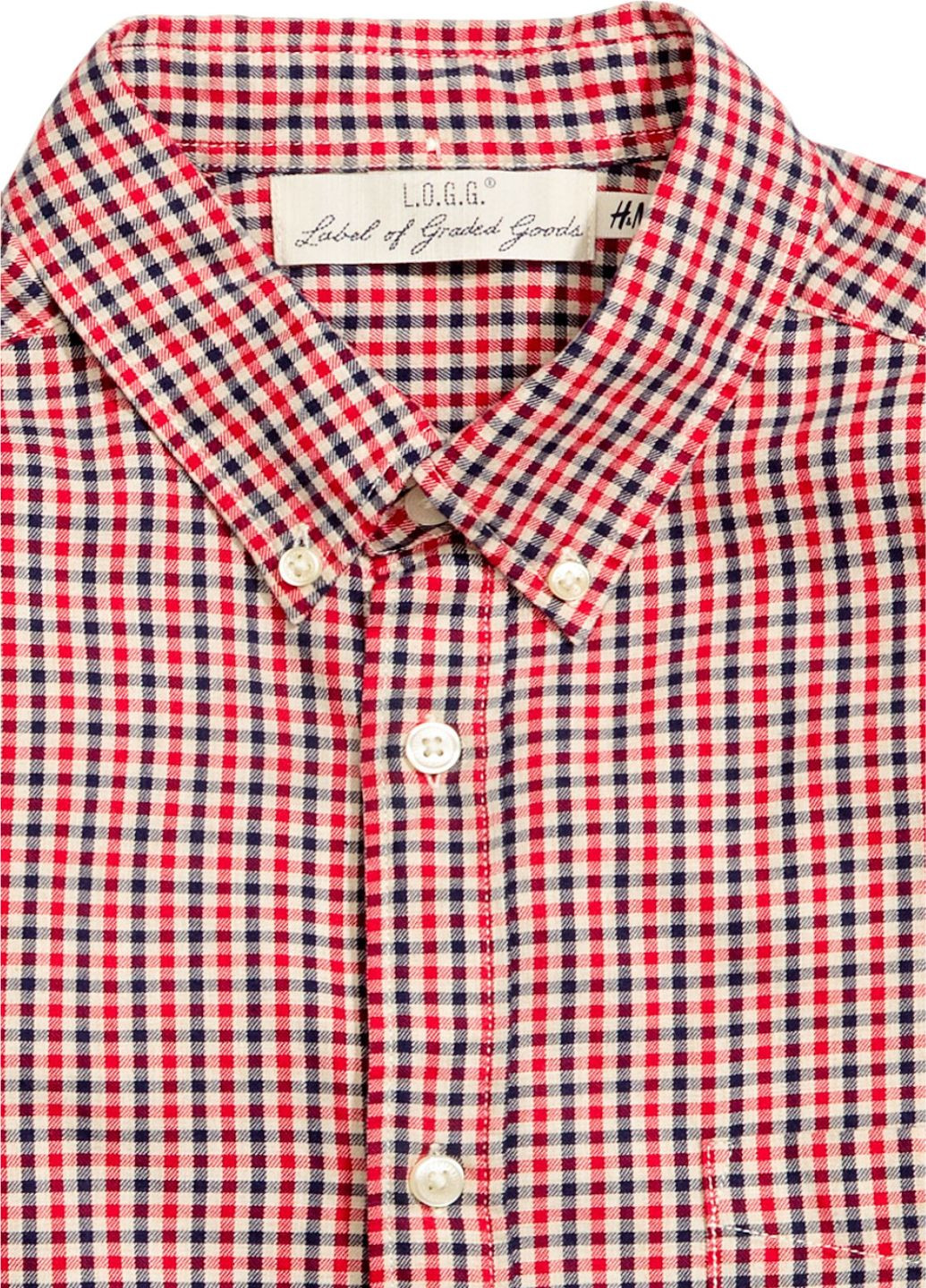 Красная кэжуал рубашка в клетку H&M