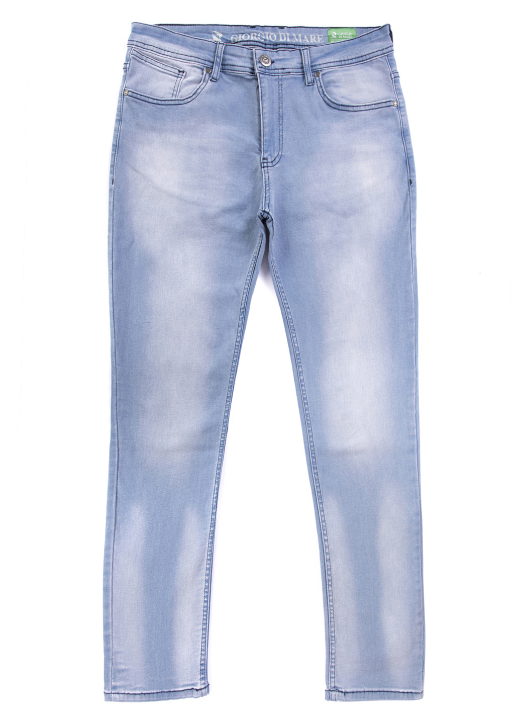 Голубые демисезонные зауженные джинсы GDM