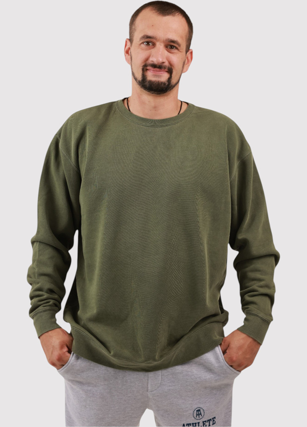 Хакі світшот Yesterdays однотонний без декору (361422208)