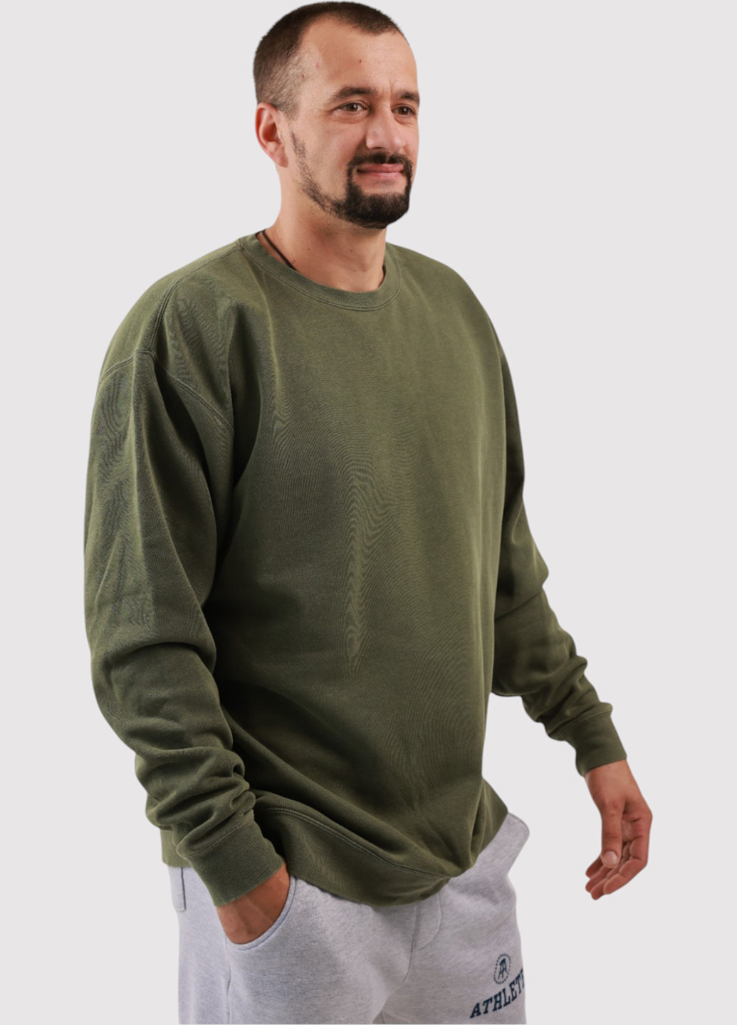 Хакі світшот Yesterdays однотонний без декору (361422208)