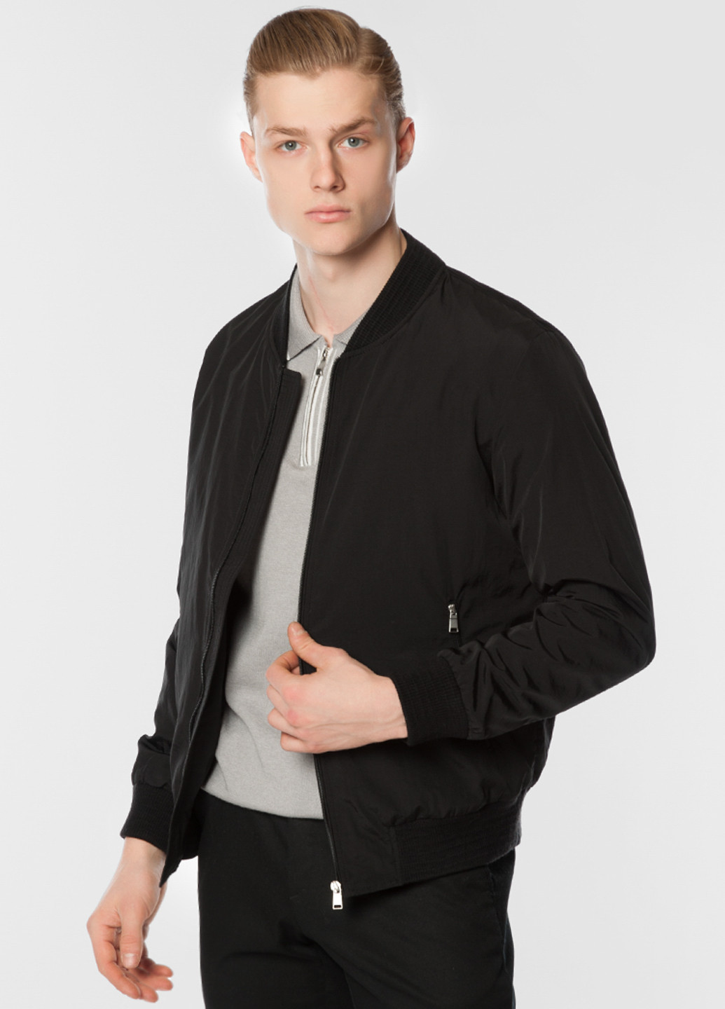 Черная демисезонная куртка мужская Arber Varsity Jacket Z