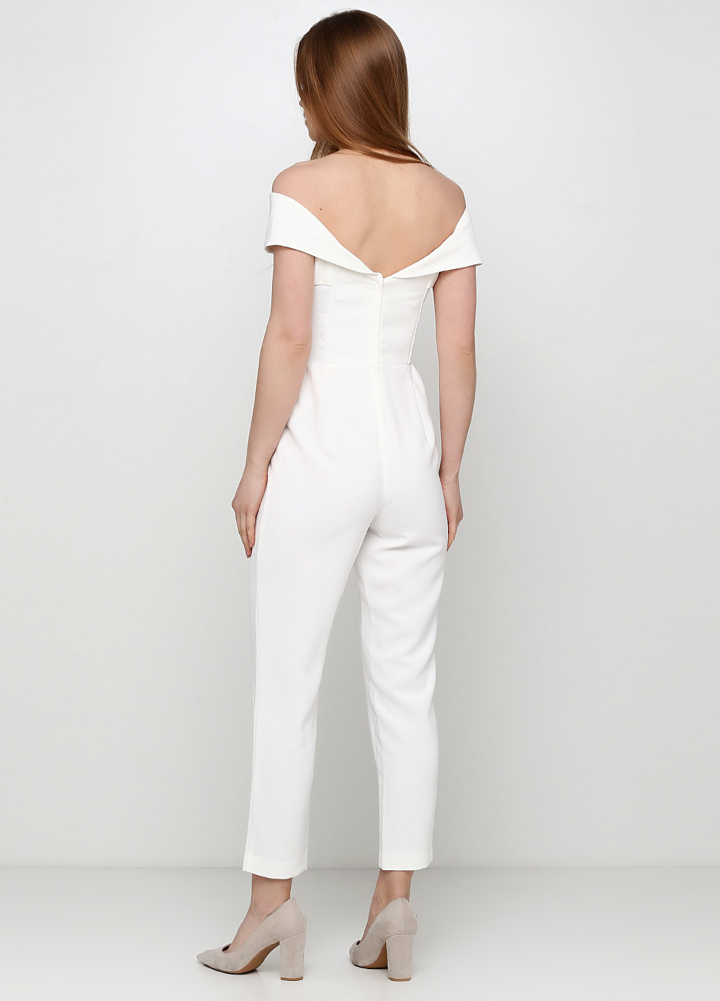 Комбинезон H&M комбинезон-брюки однотонный белый деловой полиэстер