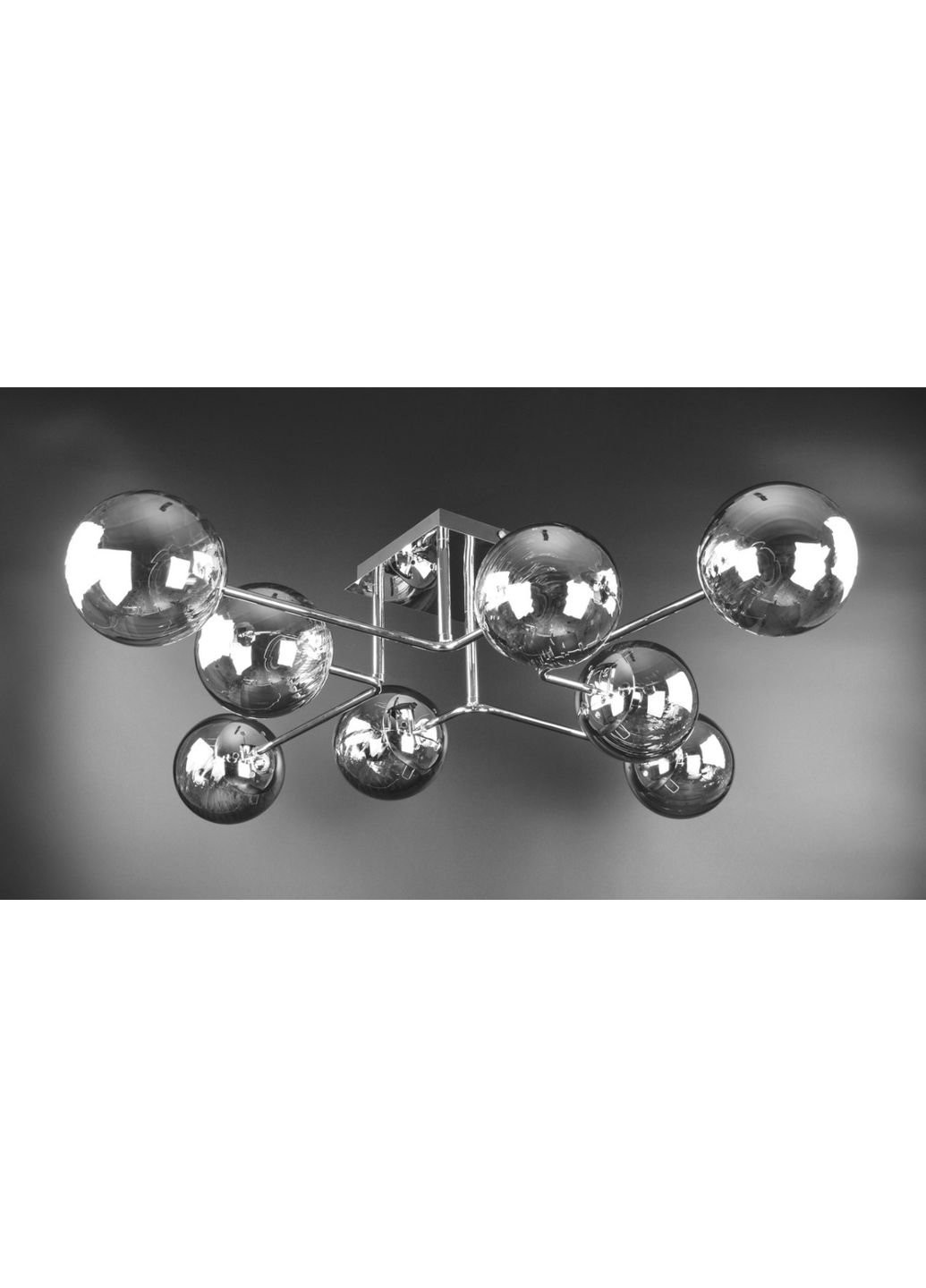 Люстра стельова на 8 лампочок 2693/8-gr Хром 20х88х88 см. Sunnysky (253629591)