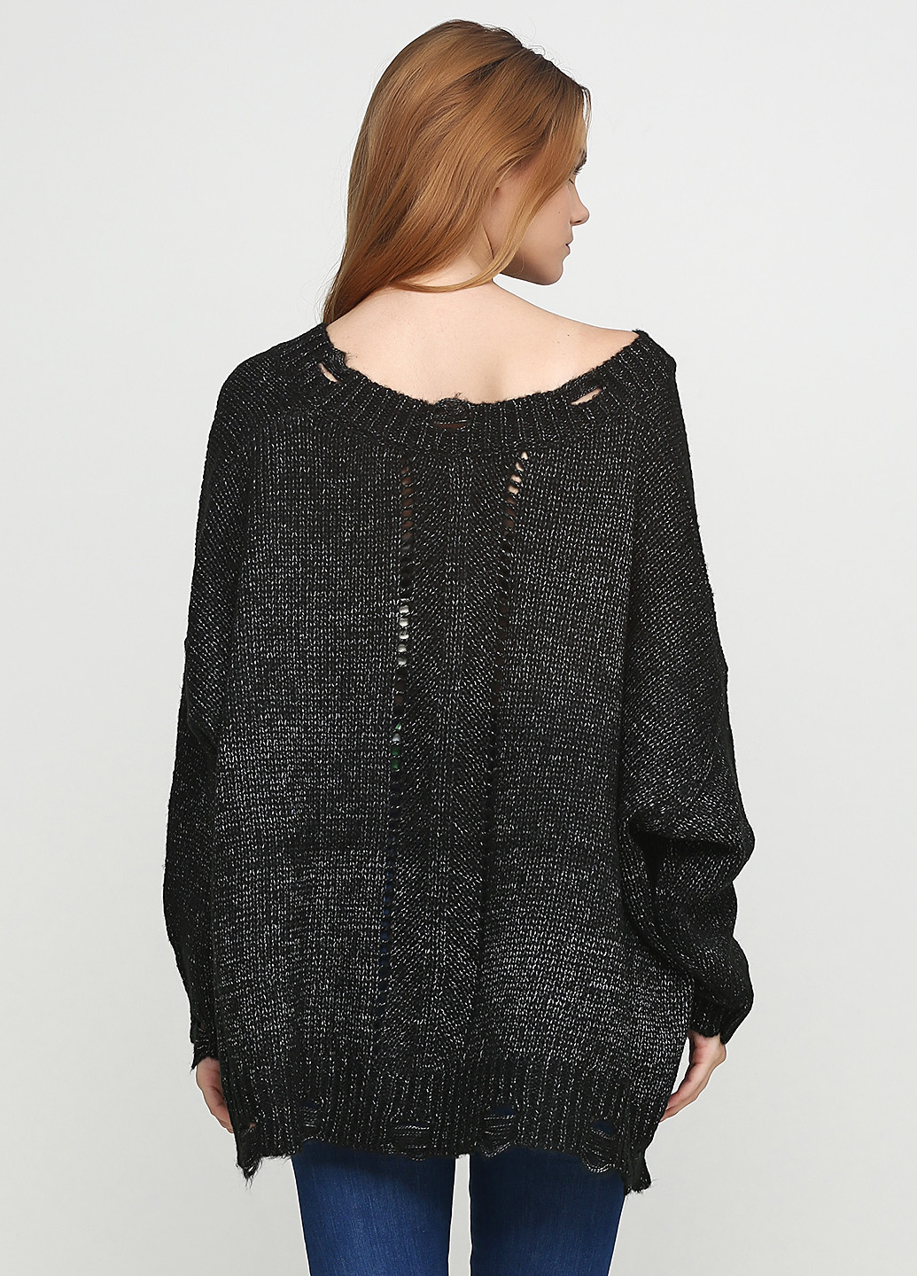 Черный зимний пуловер пуловер Zafferano