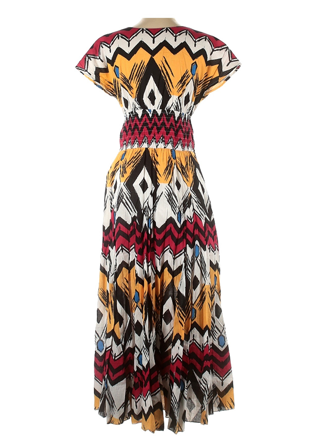 Комбинированное кэжуал платье клеш The J. Peterman Company с абстрактным узором