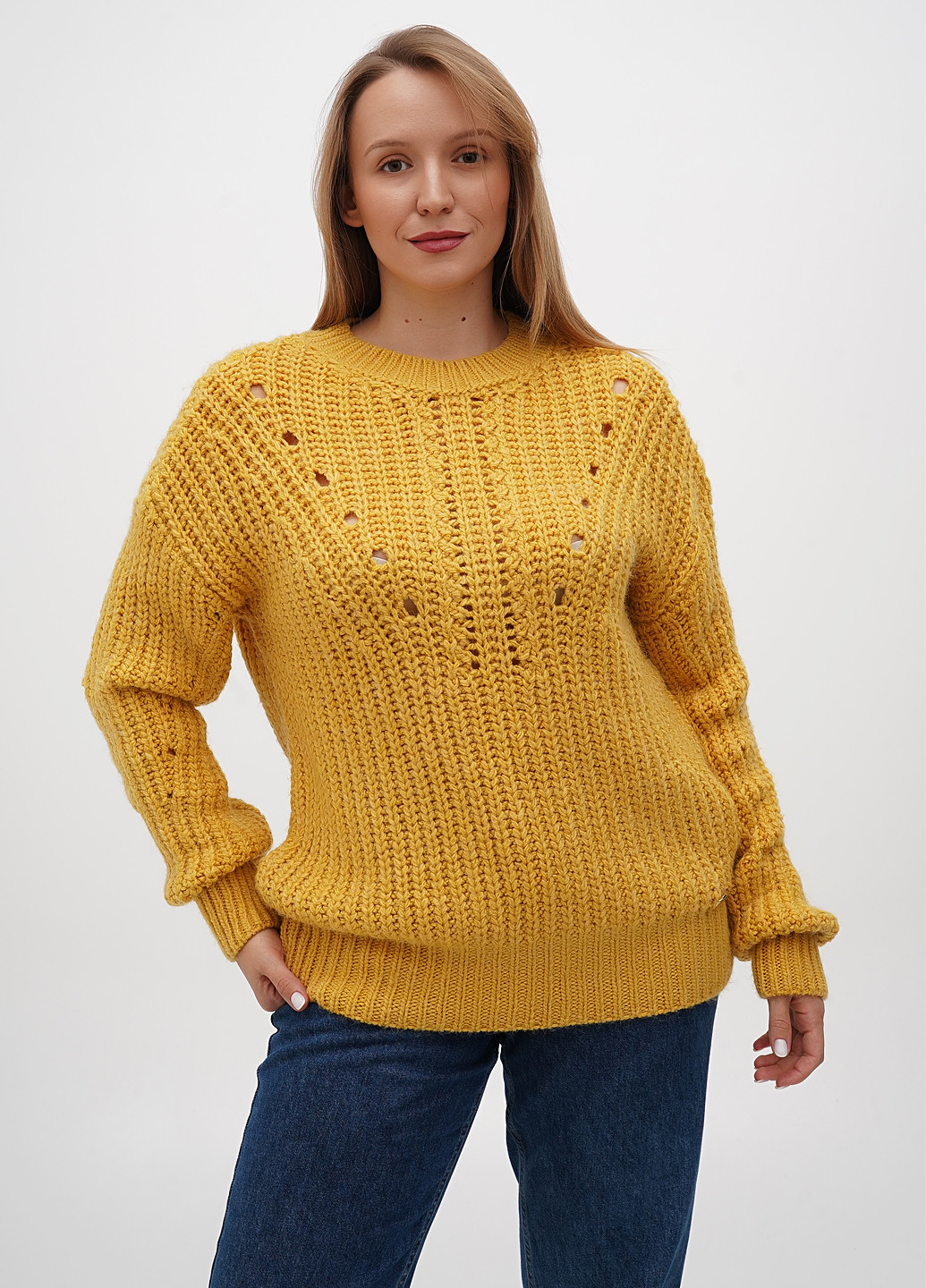 Горчичный демисезонный джемпер джемпер Sassofono