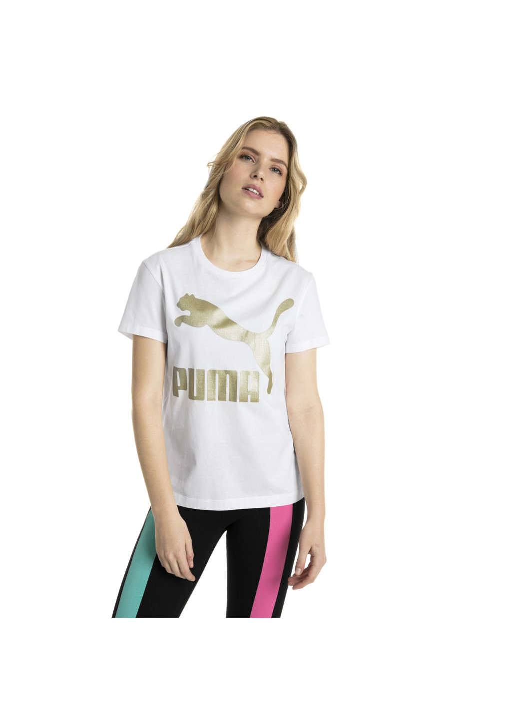 Белая всесезон футболка classics logo tee Puma