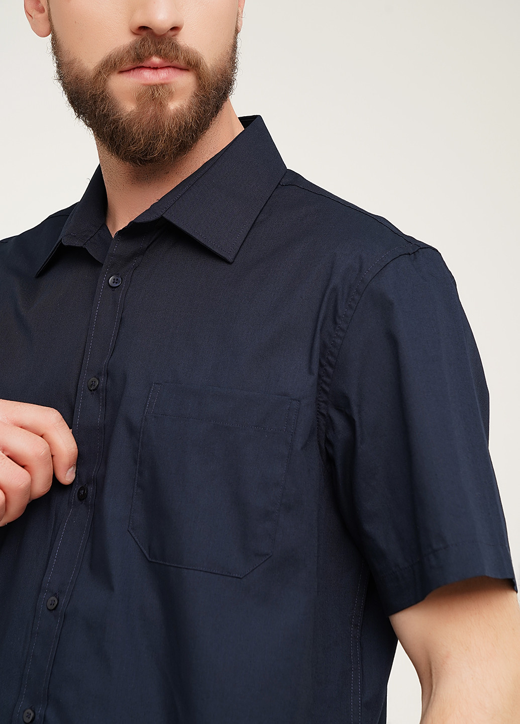 Темно-синяя кэжуал рубашка однотонная C&A