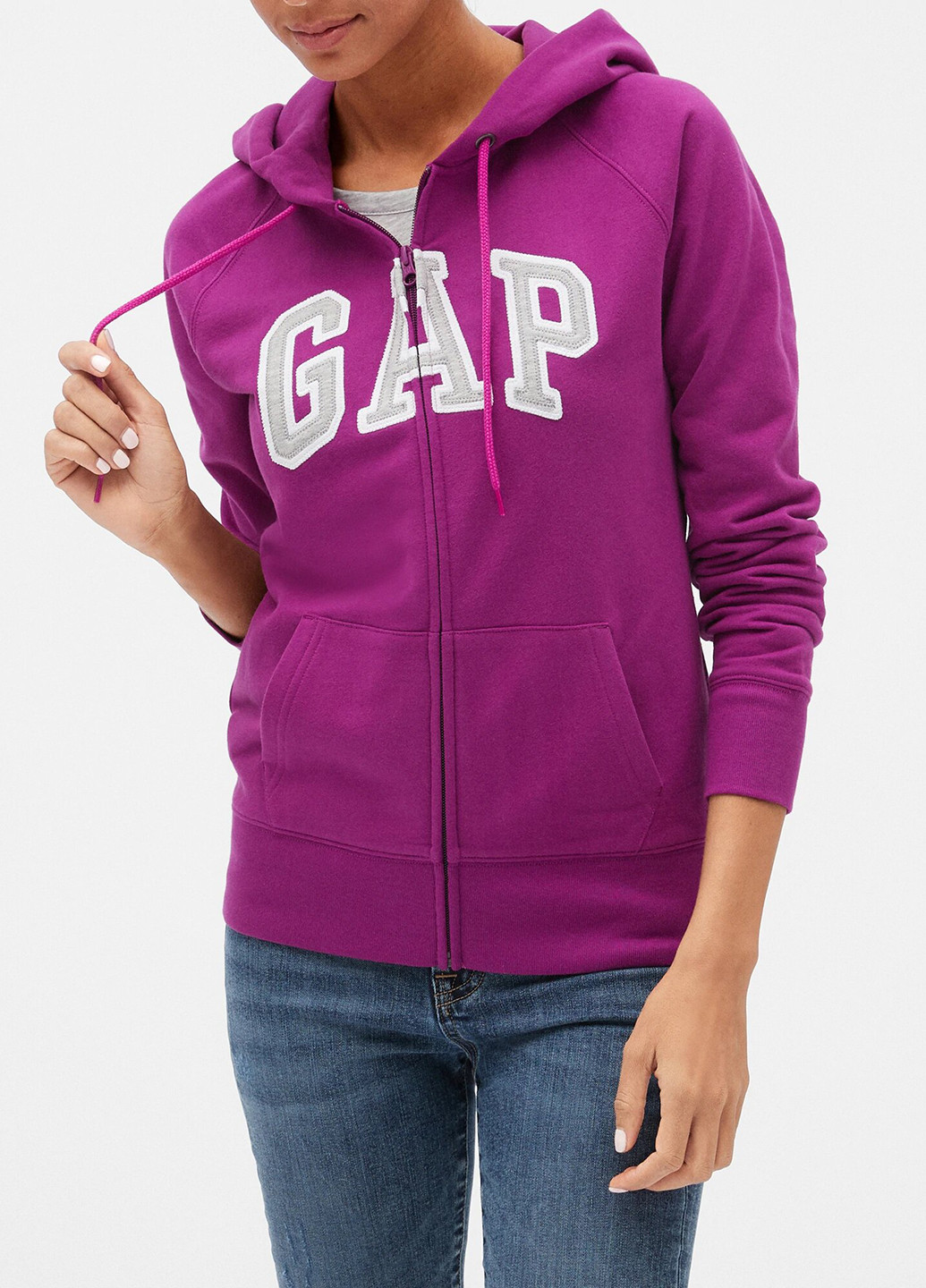 Толстовка Gap логотип фіолетова кежуал бавовна