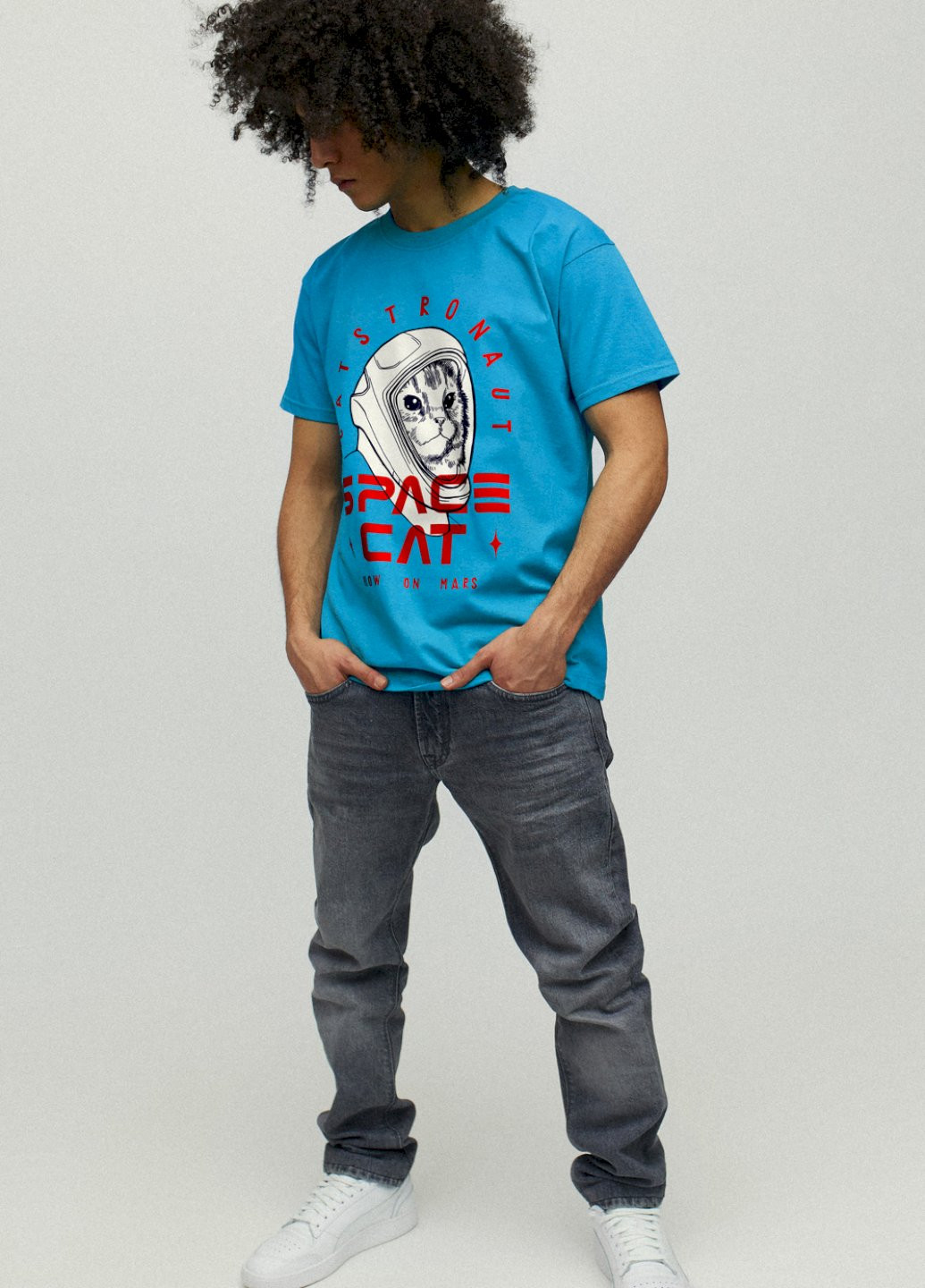 Светло-синяя футболка мужская YAPPI