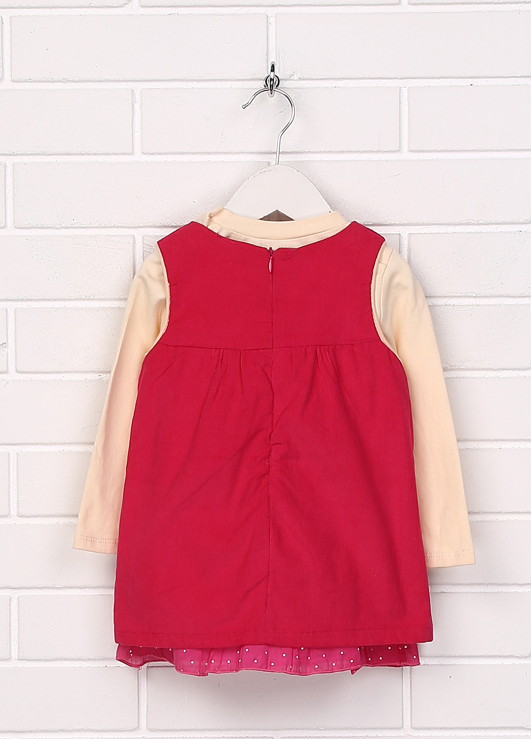 Красный демисезонный комплект (платье, лонгслив) Ativo