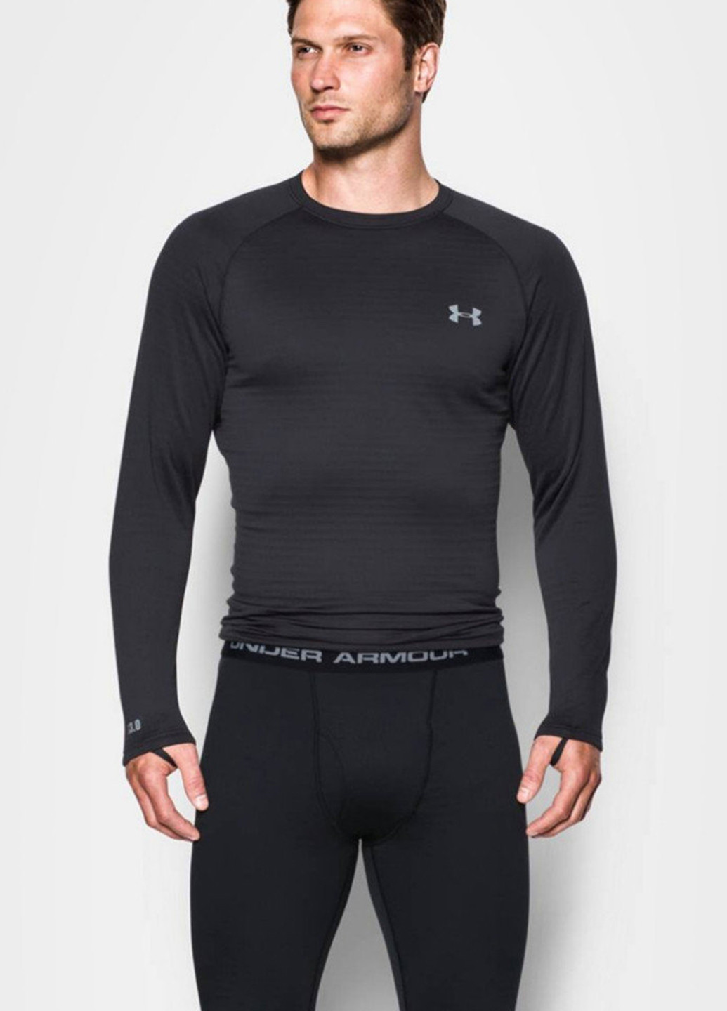 Термобелье (реглан, леггинсы) Under Armour свитер + брюки надпись чёрный спортивный