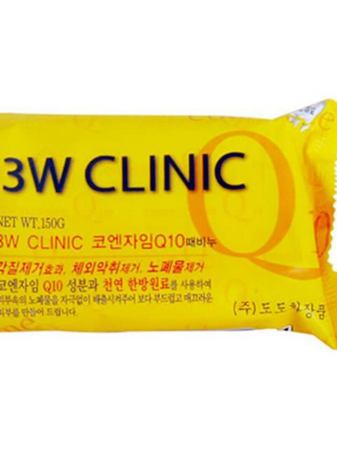 Q10 Dirt Soap Мыло очищающее для лица и тела с коэнзимом Q10, 150 г 3W Clinic (236681874)