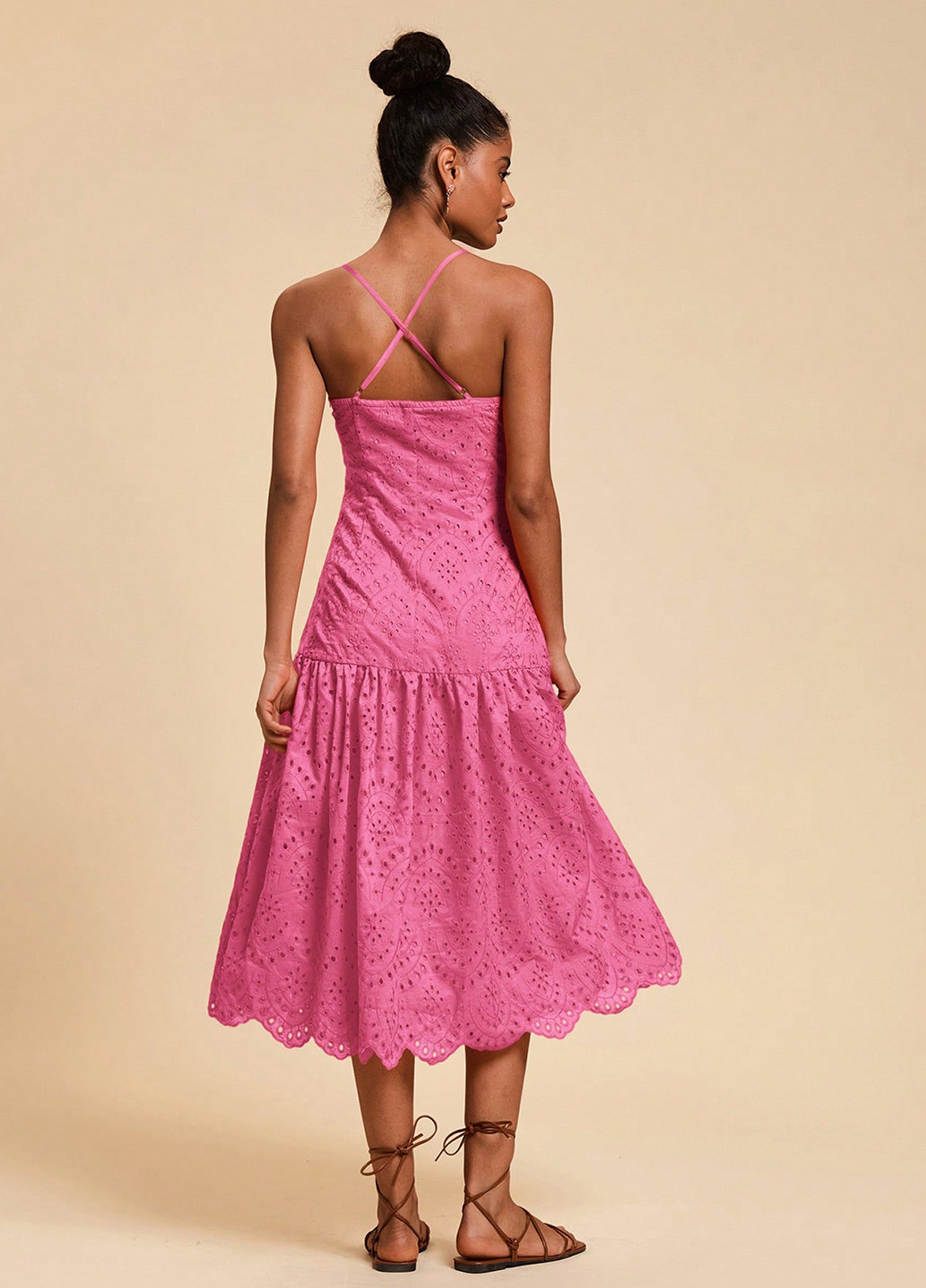 Фуксиновое (цвета Фуксия) кэжуал платье SHEIN однотонное