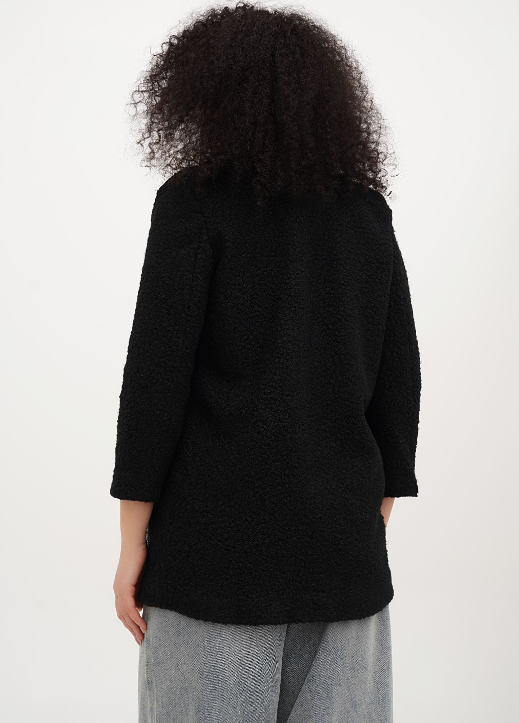 Черное Кэжуал полупальто однобортное Boohoo однотонное