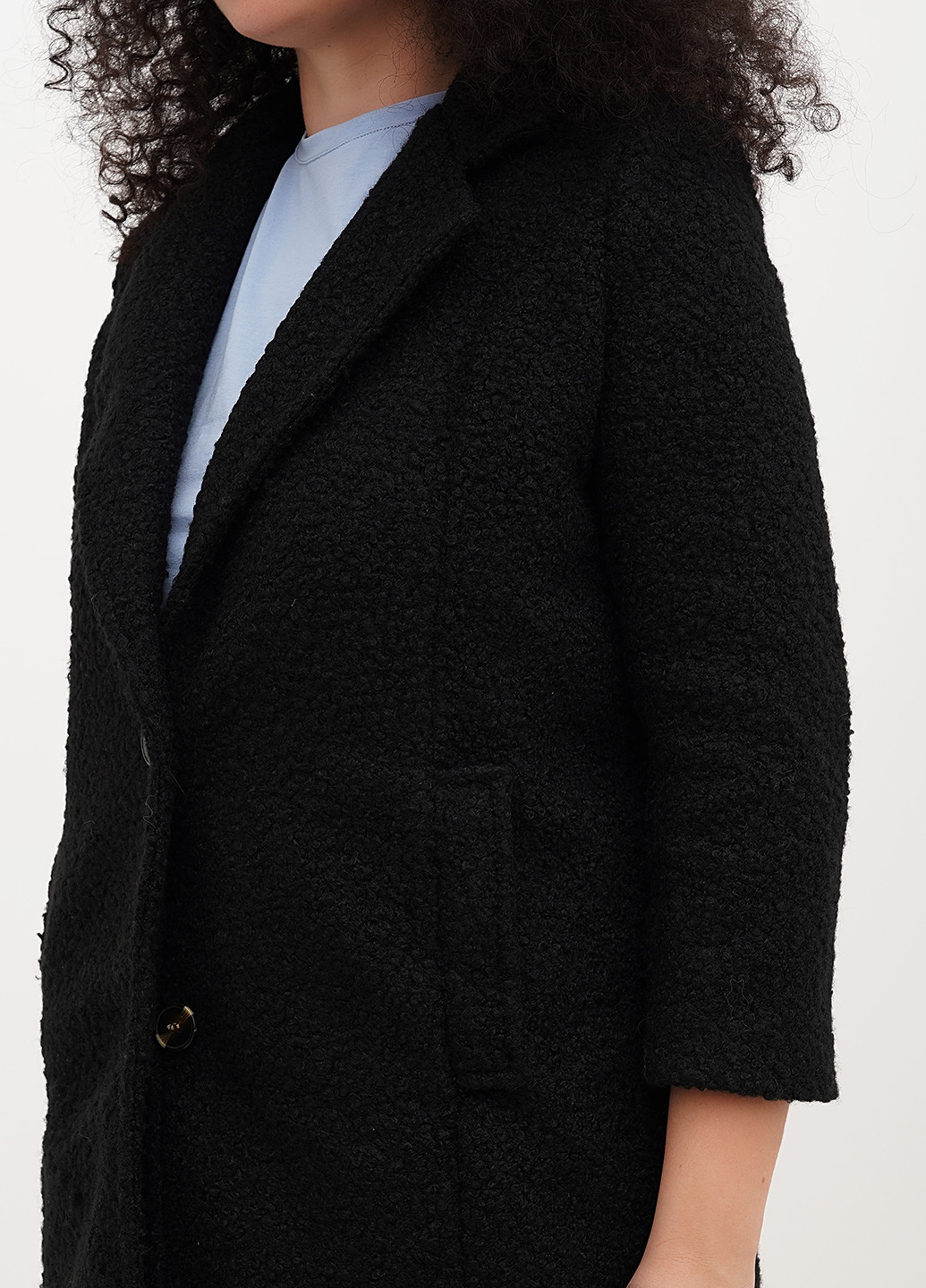 Черное Кэжуал полупальто однобортное Boohoo однотонное