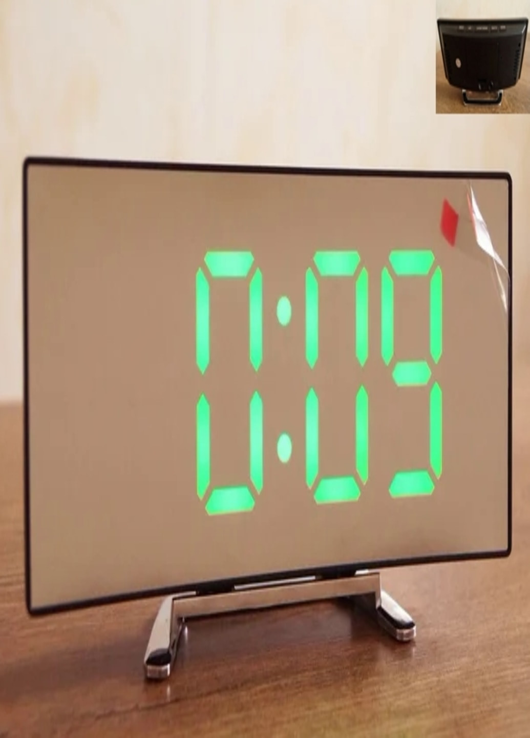 Электронные настольные зеркальные часы встроенный календарь будильник (164965444) Зеленая подсветка Francesco Marconi (204146845)
