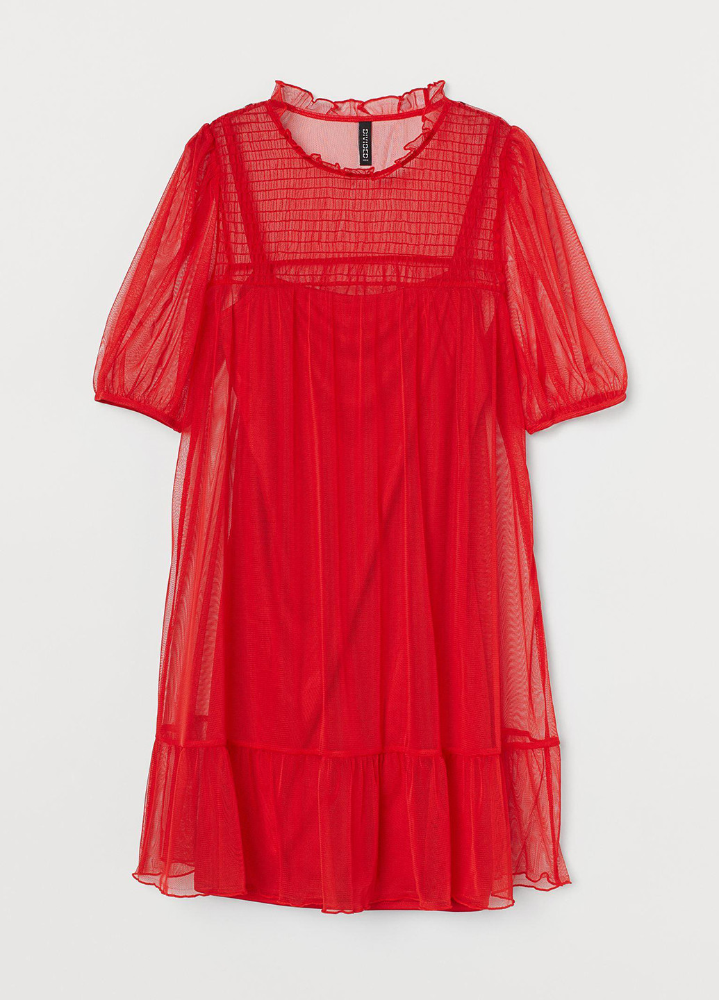 Червона коктейльна плаття а-силует H&M однотонна