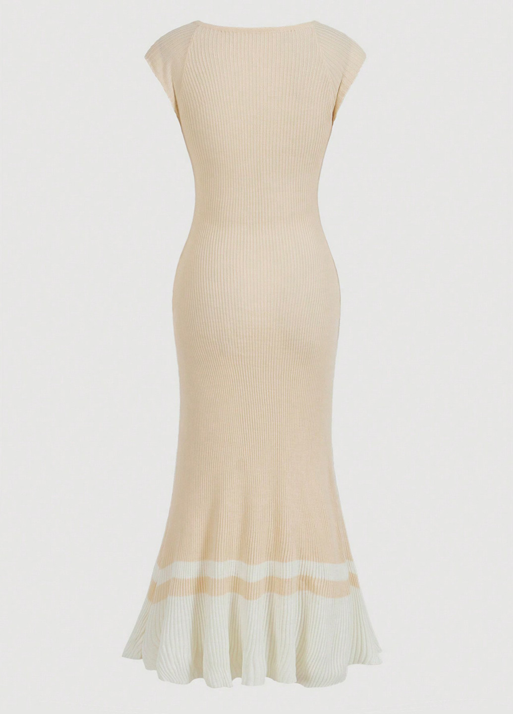 Кремовое кэжуал платье годе SHEIN однотонное