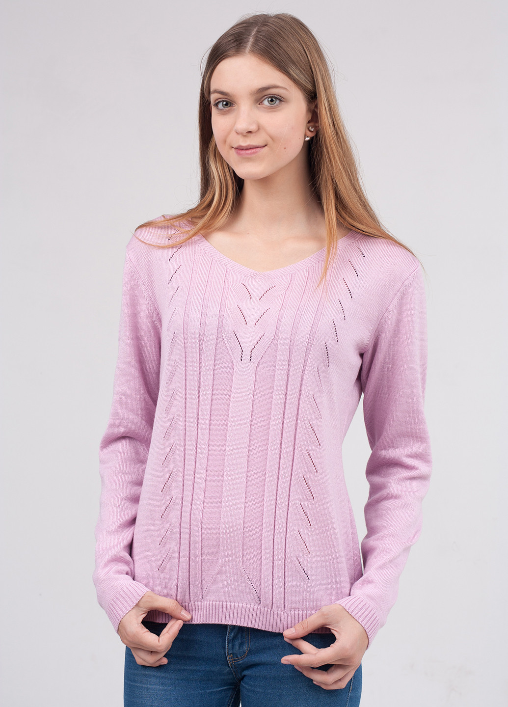 Розовый демисезонный пуловер пуловер Bakhur