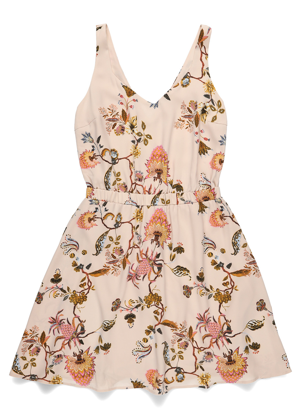 Бежева кежуал сукня кльош Vila з квітковим принтом