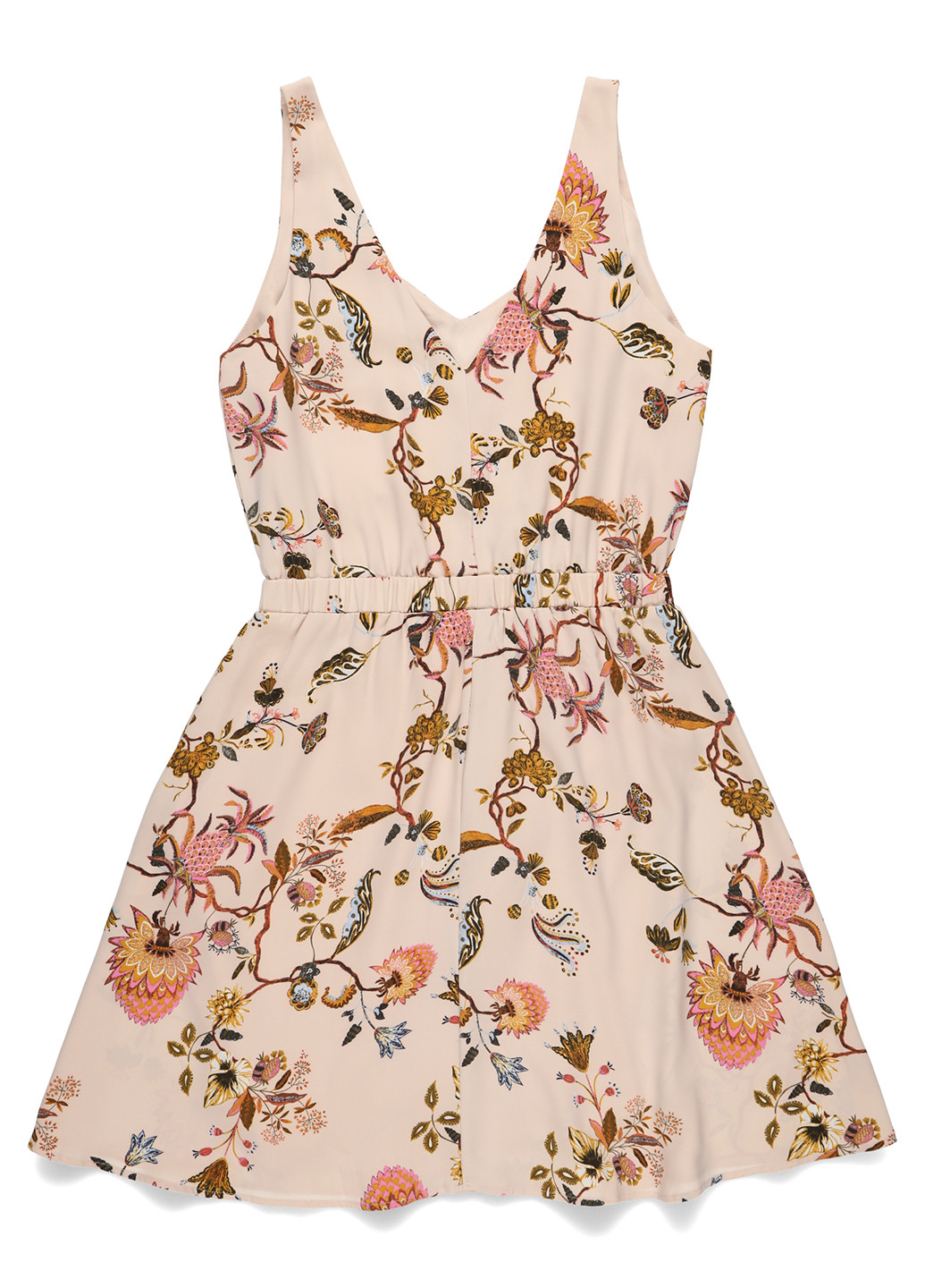 Бежева кежуал сукня кльош Vila з квітковим принтом