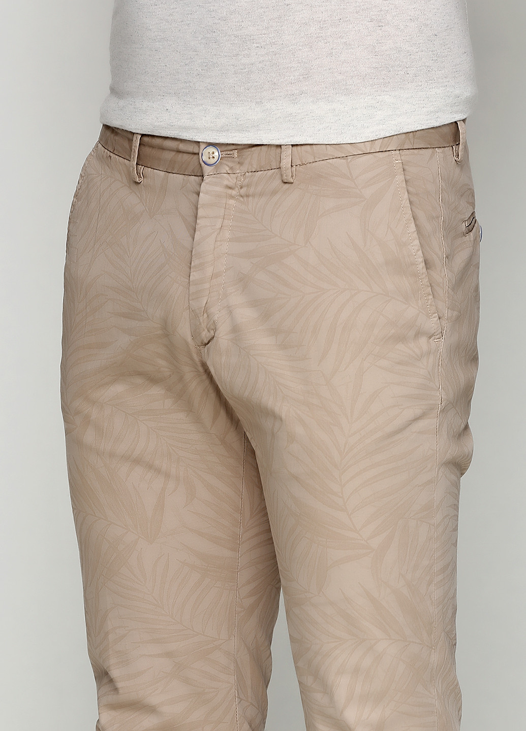 Бежевые кэжуал демисезонные со средней талией брюки Massimo Dutti
