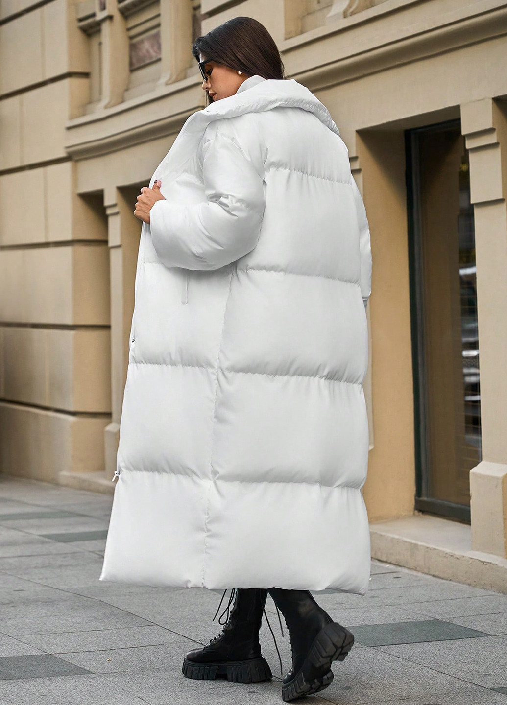 Белая зимняя куртка куртка-пальто SHEIN