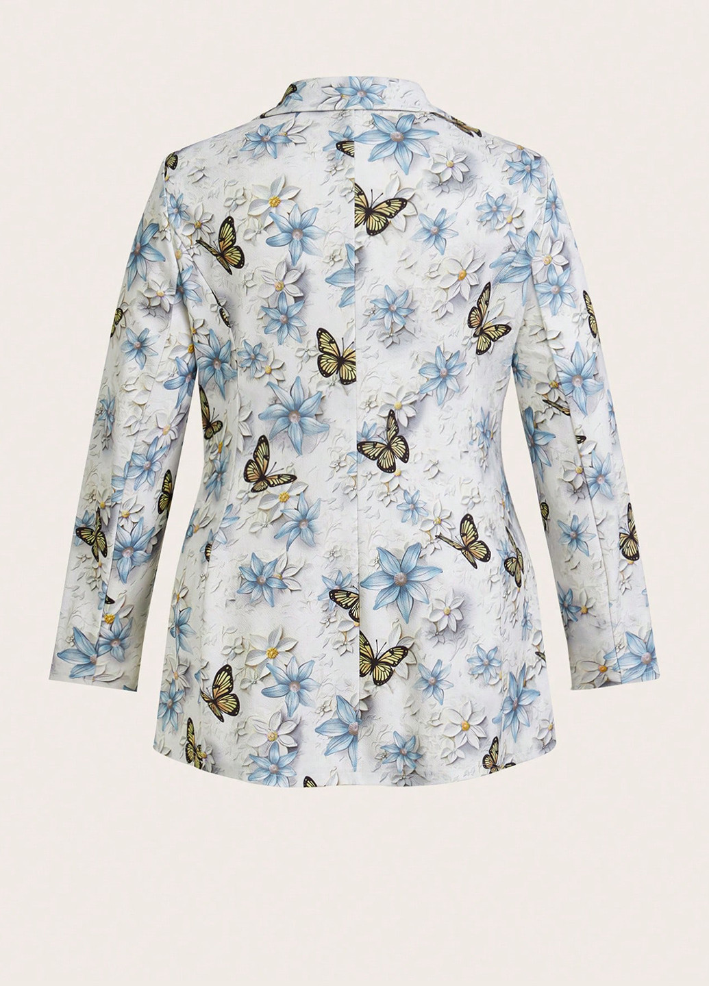 Кремовый женский жакет SHEIN с цветочным узором - демисезонный