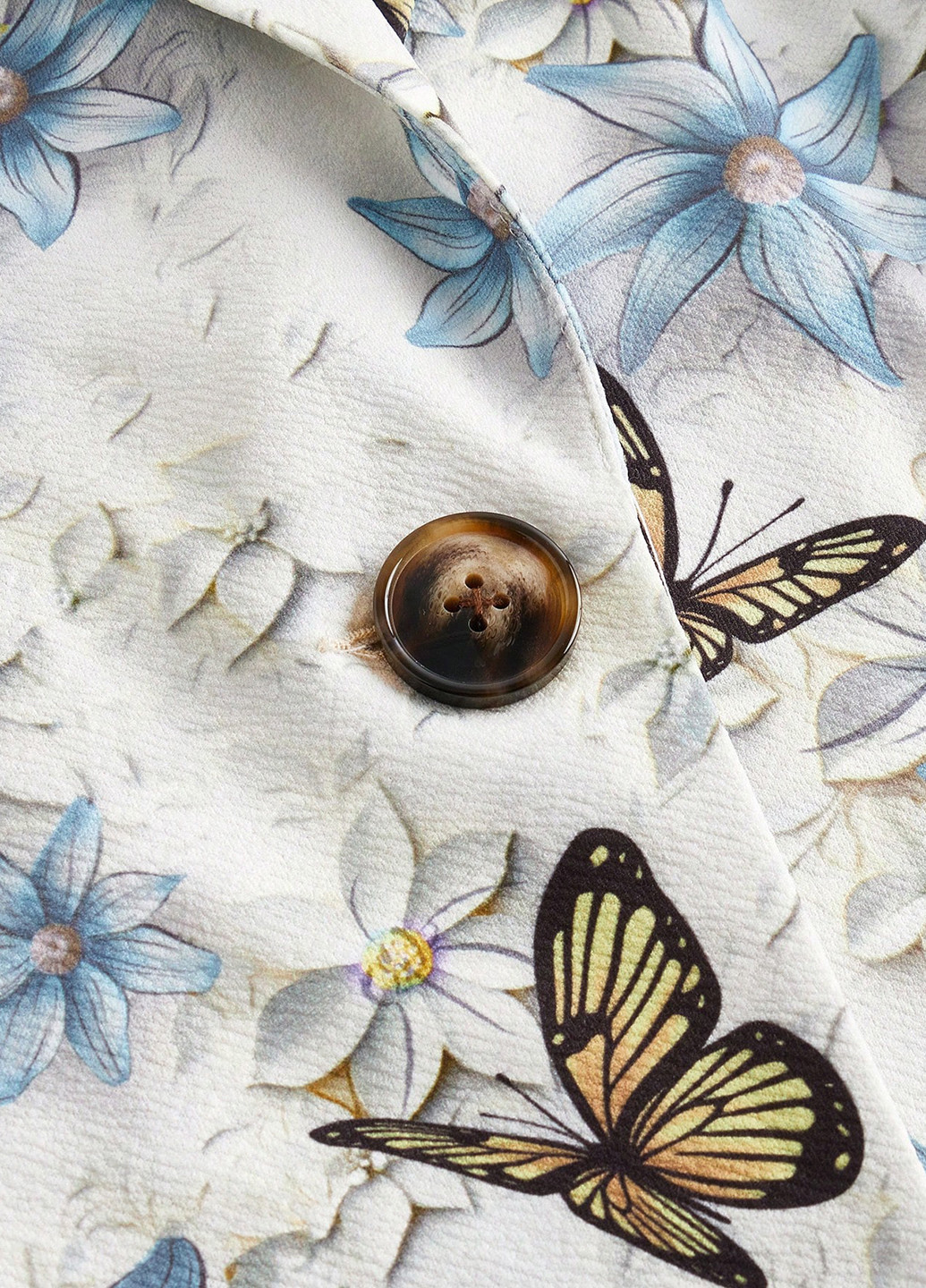 Кремовый женский жакет SHEIN с цветочным узором - демисезонный