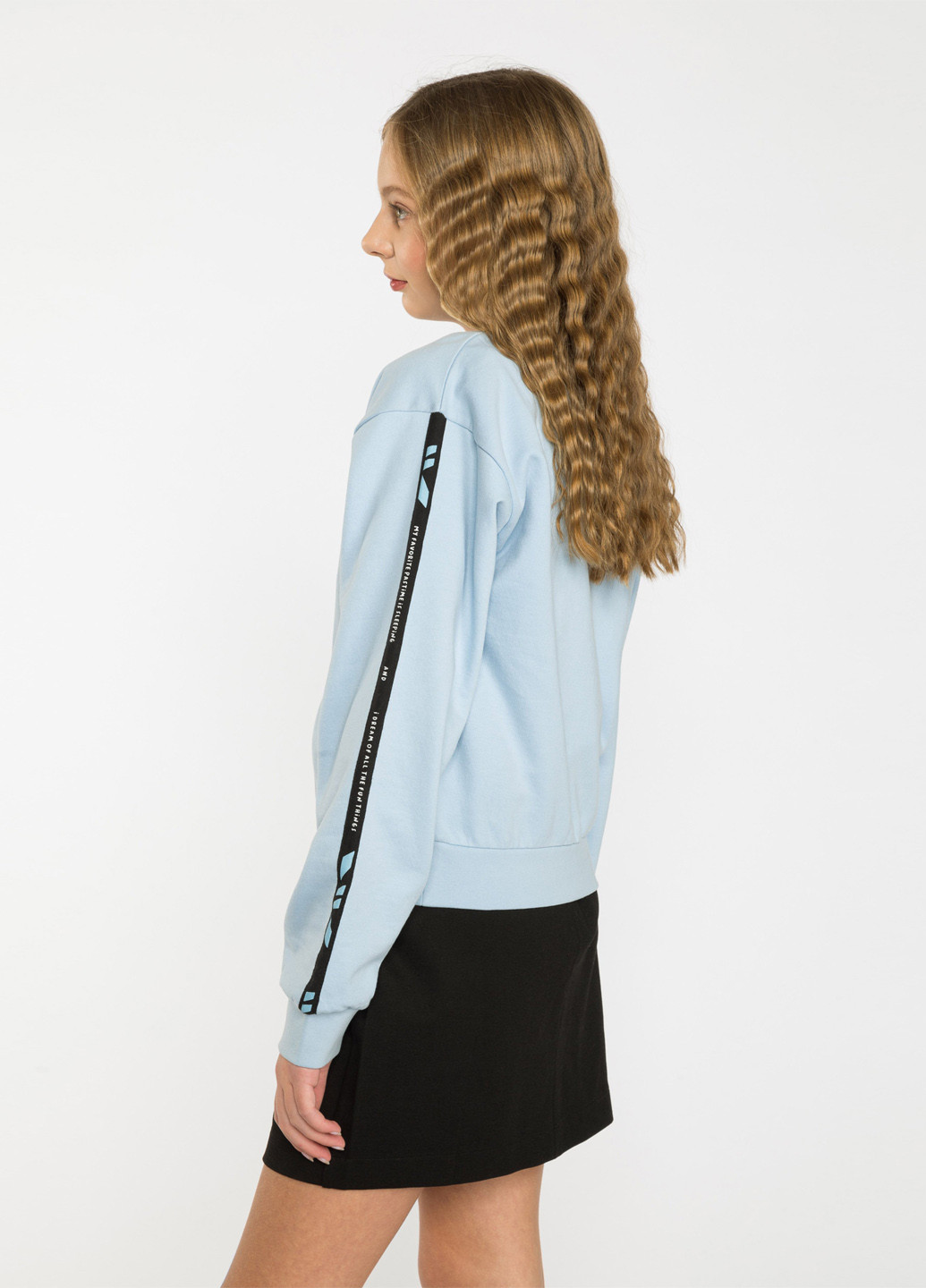 Reporter Young свитшот надпись голубой кэжуал хлопок, трикотаж