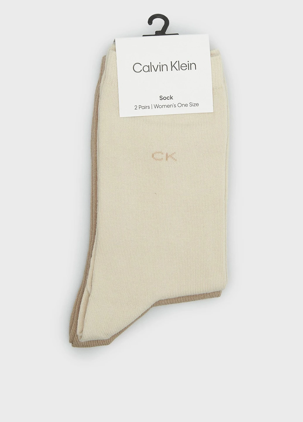 Бежевые носки (2 шт.) Calvin Klein логотипы (346673256)