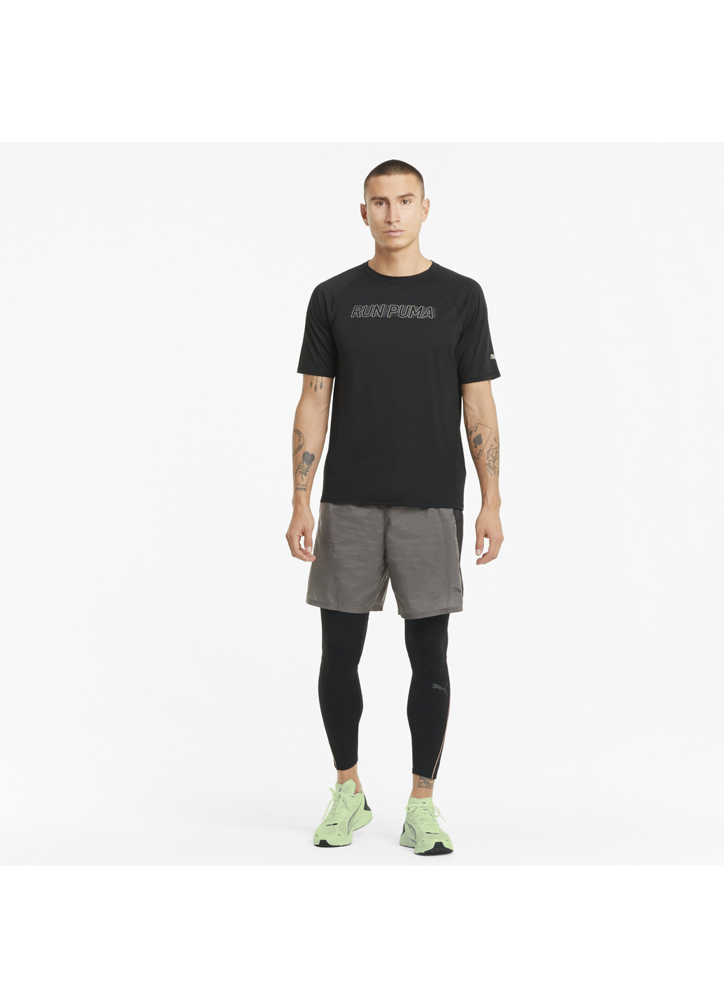 Чорна футболка cooladapt short sleeve men's running tee Puma