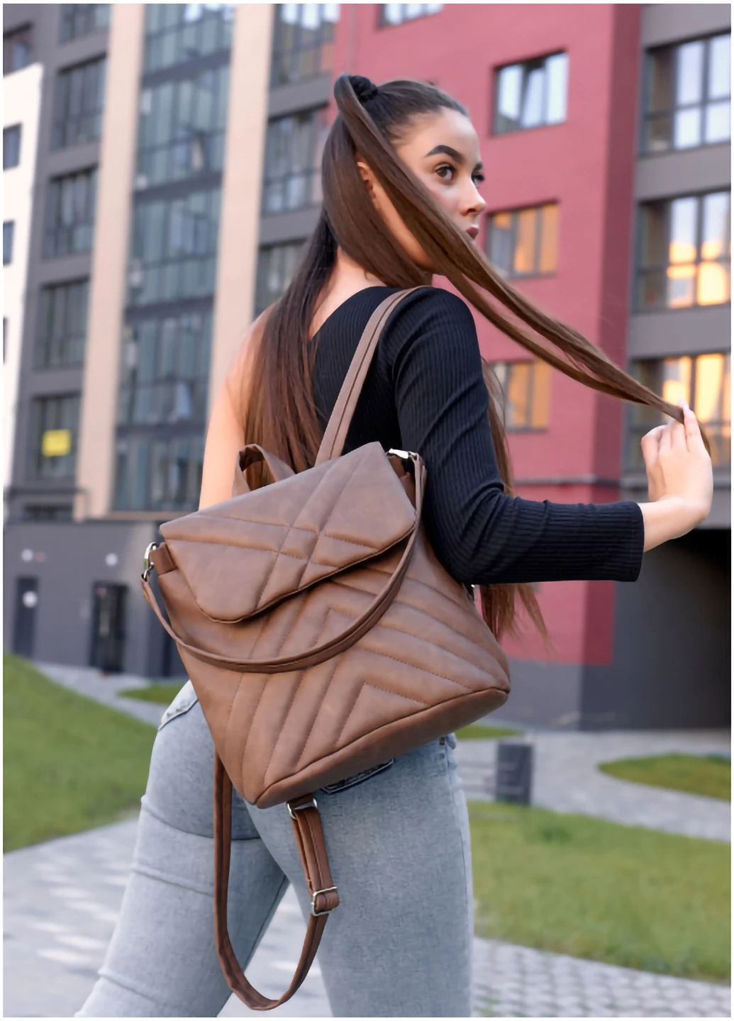 Женский рюкзак-сумка 30х26х14 см Sambag (253490413)