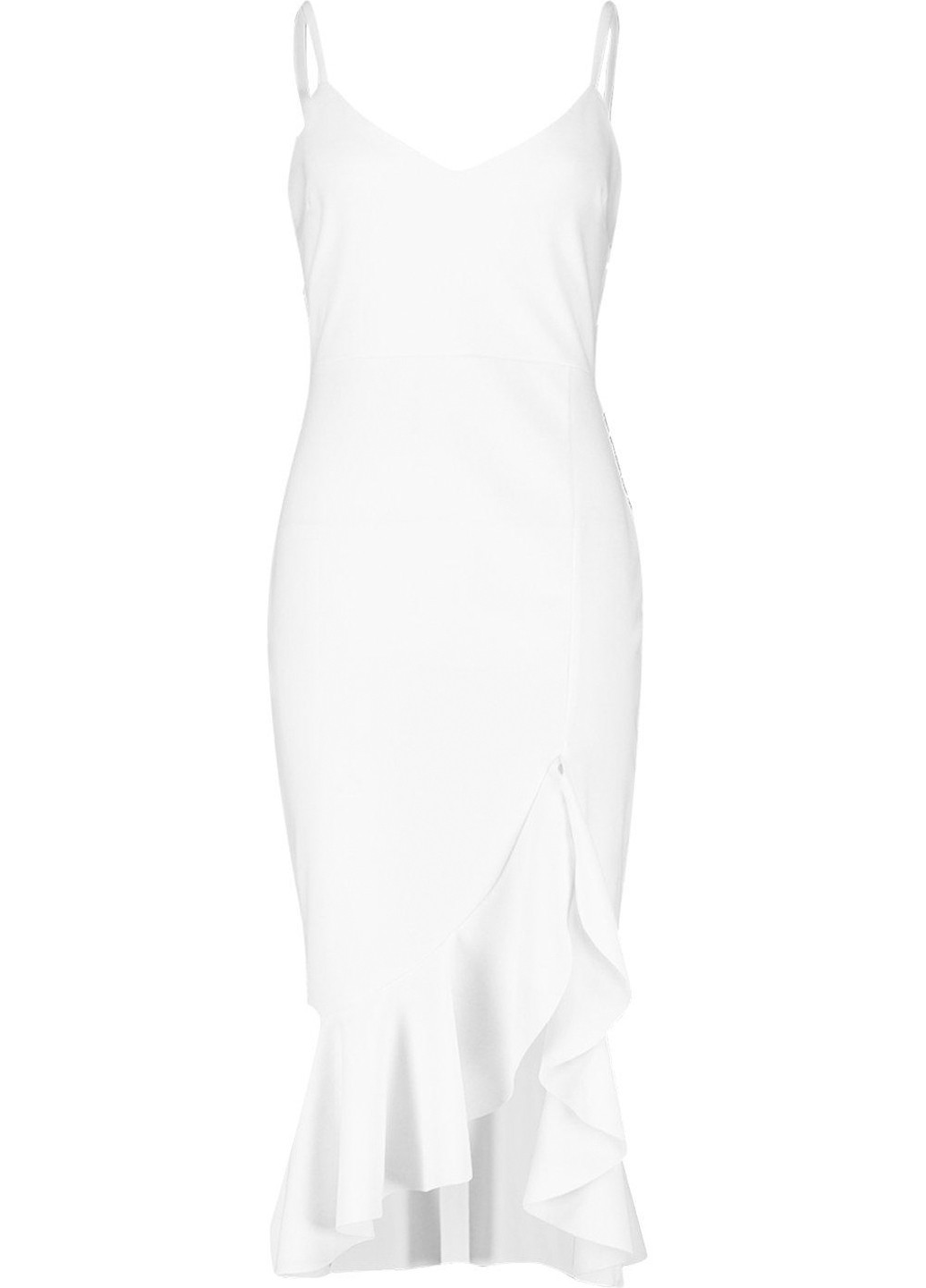 Белое кэжуал платье футляр Boohoo однотонное