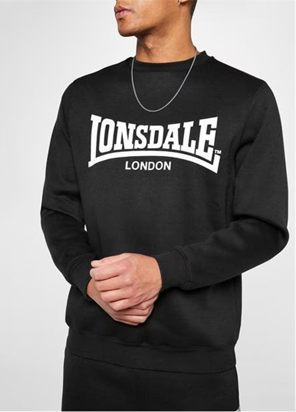 Світшот Lonsdale - Вільний крій логотип чорний спортивний поліестер, трикотаж - (276775806)