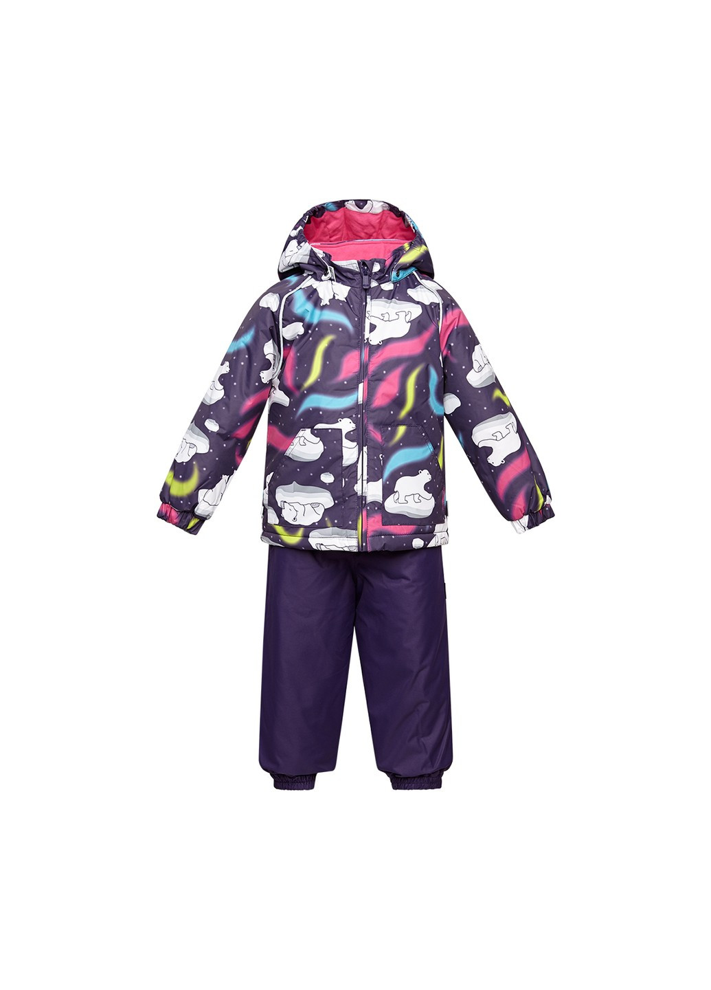 Фиолетовый зимний комплект демисезонный (куртка + полукомбинезон) avery 1 Huppa