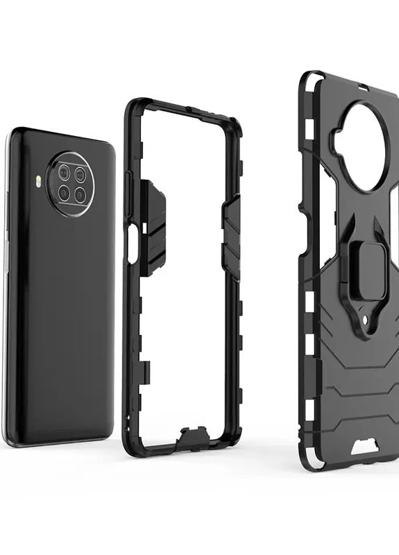 Ударопрочный чехол Transformer Ring for Magnet для Xiaomi Mi 10T Lite / Redmi Note 9 Pro 5G Черный / Soul Black Epik (237829072)