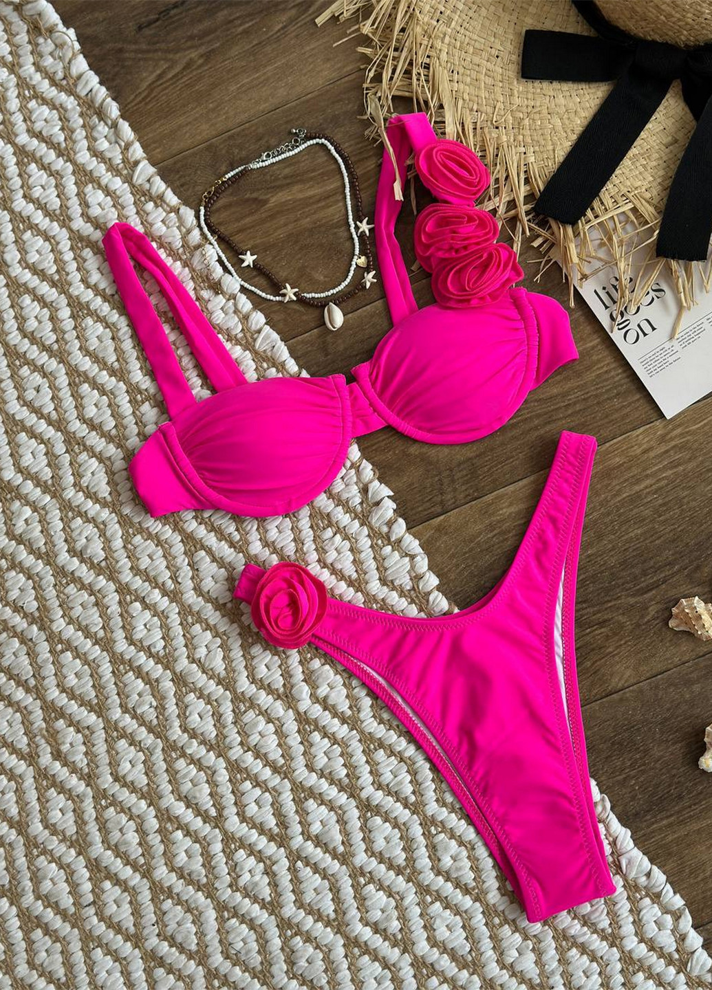 Рожевий літній роздільний купальник (ліф, трусики) роздільний NOVA VEGA