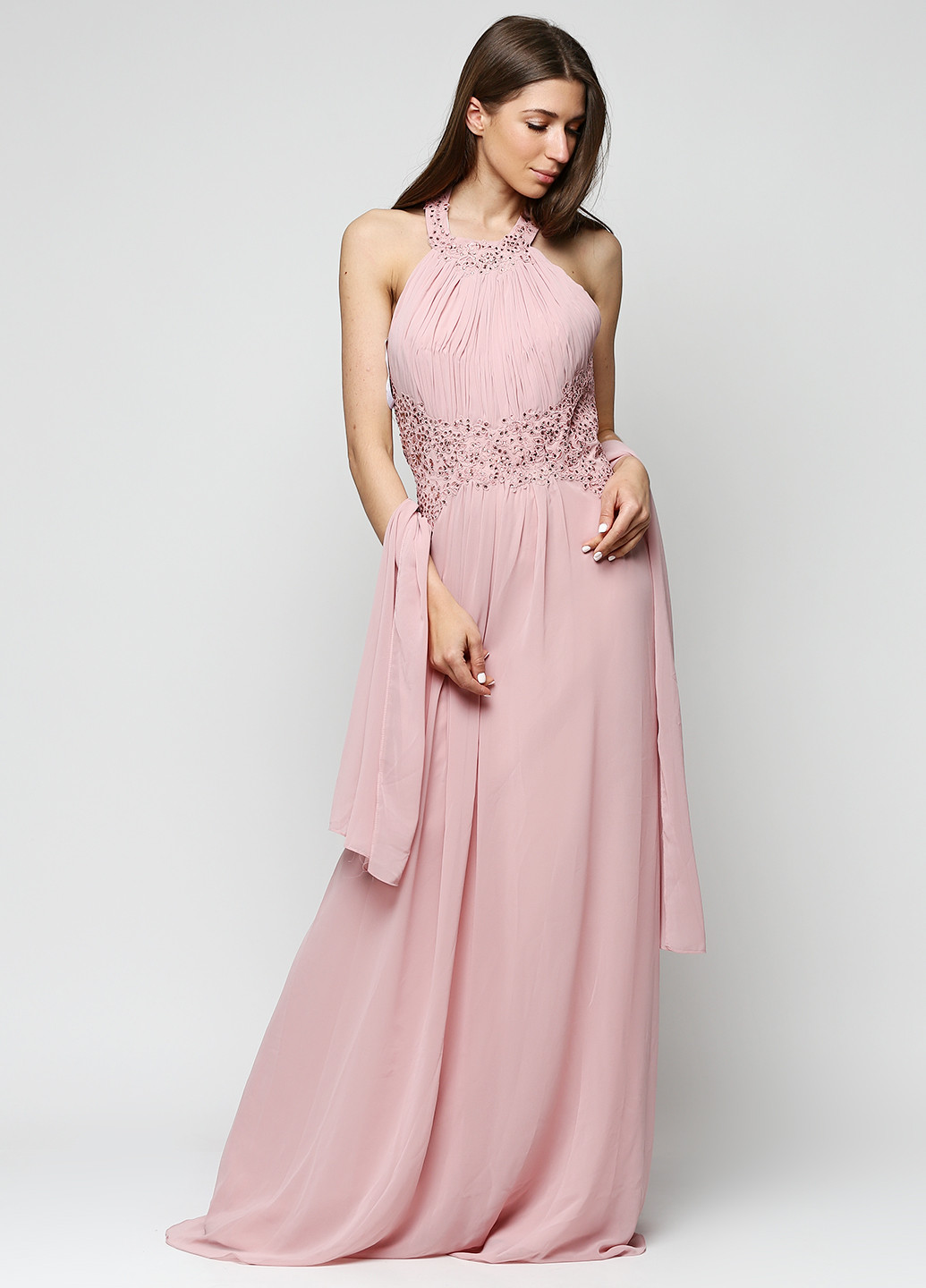 Рожева кежуал сукня Luxuar однотонна