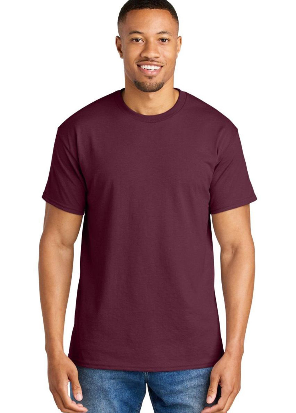 Бордовая футболка Gildan