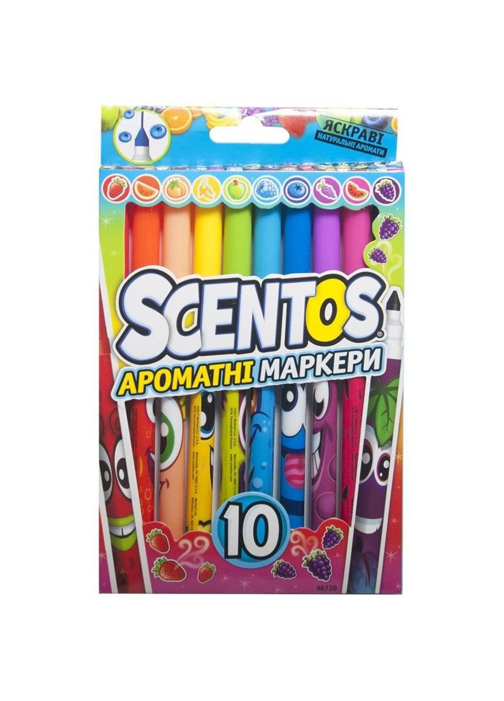 Набір для творчості ароматні маркери для малювання Тонка лінія 10 кольорів (40720) Scentos (254069116)