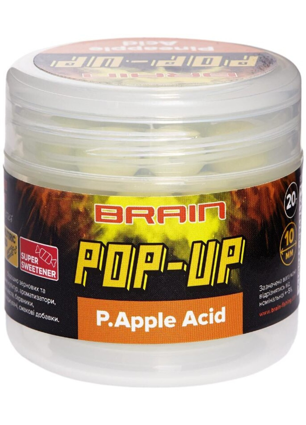 Бойлы Pop-Up F1 P.Apple Acid (ананас) 14mm 15g (1858-04-82) Brain (252648669)