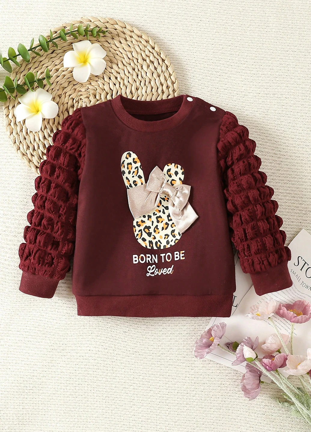 SHEIN свитшот леопардовый бордовый кэжуал хлопок, трикотаж
