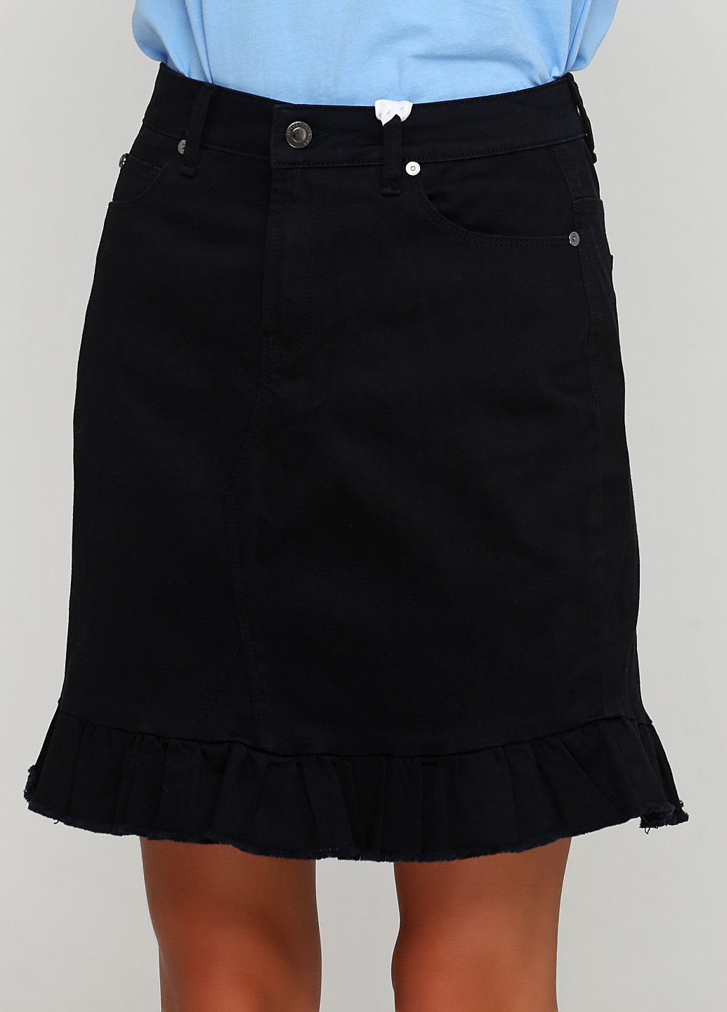 Черная кэжуал однотонная юбка IVY