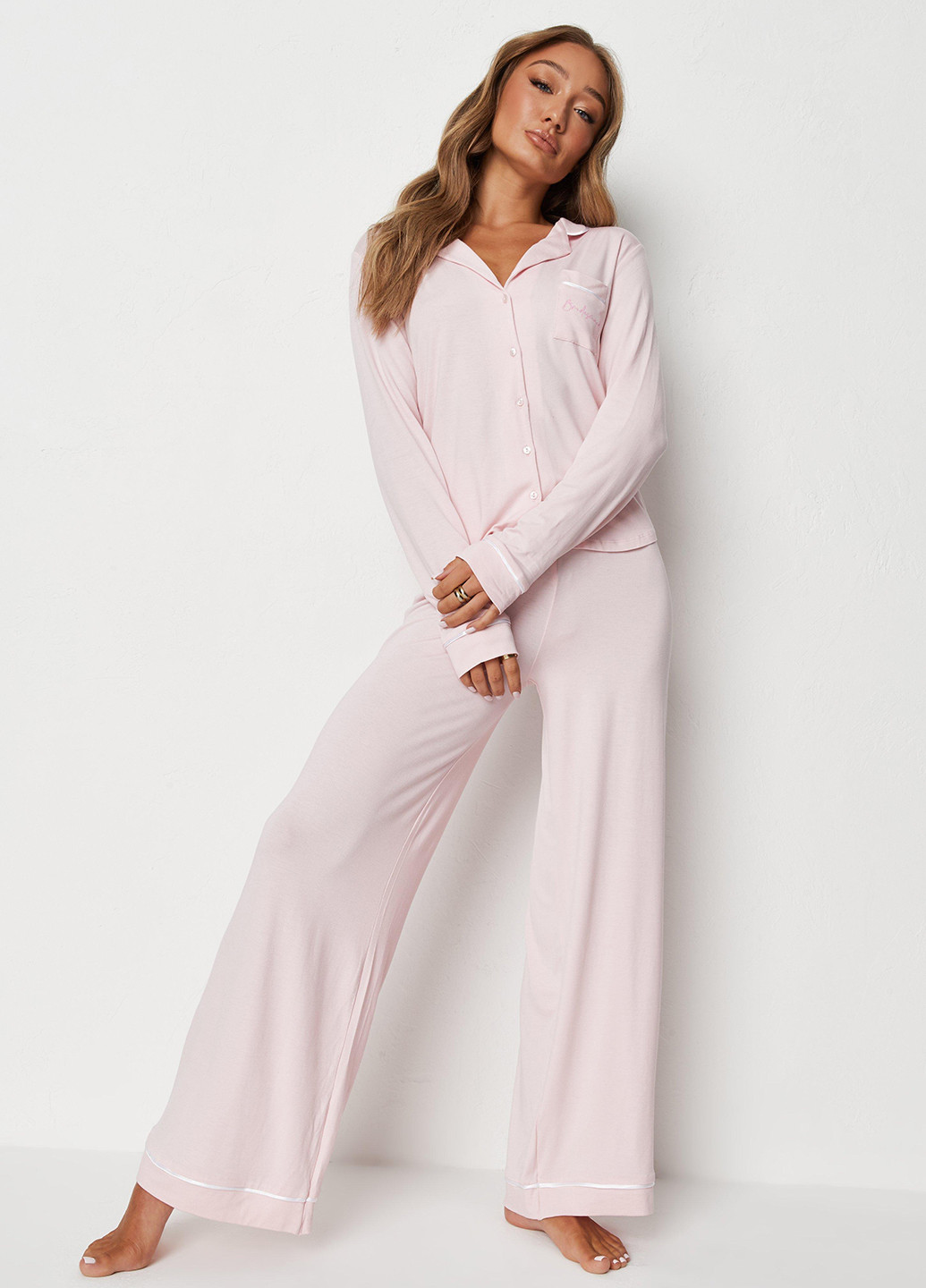 Пудрова всесезон піжама (кофта, штани) кофта + брюки Missguided